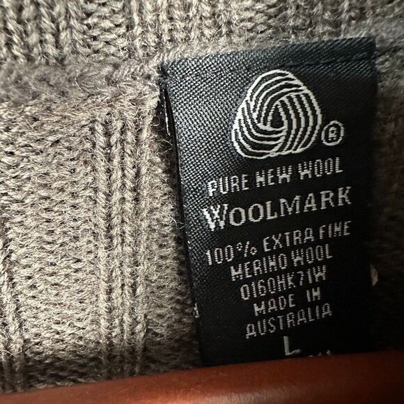 Valerie Stevens Womens Large Merino Wool Brown Ribbed Knit Turtleneck Sweater - Picture 5 of 5